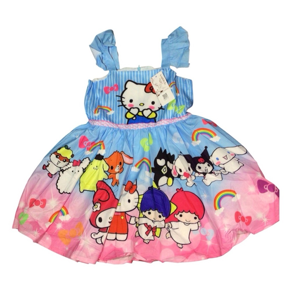 Hello Kitty Rainbow Dress for Kids NWT size medium